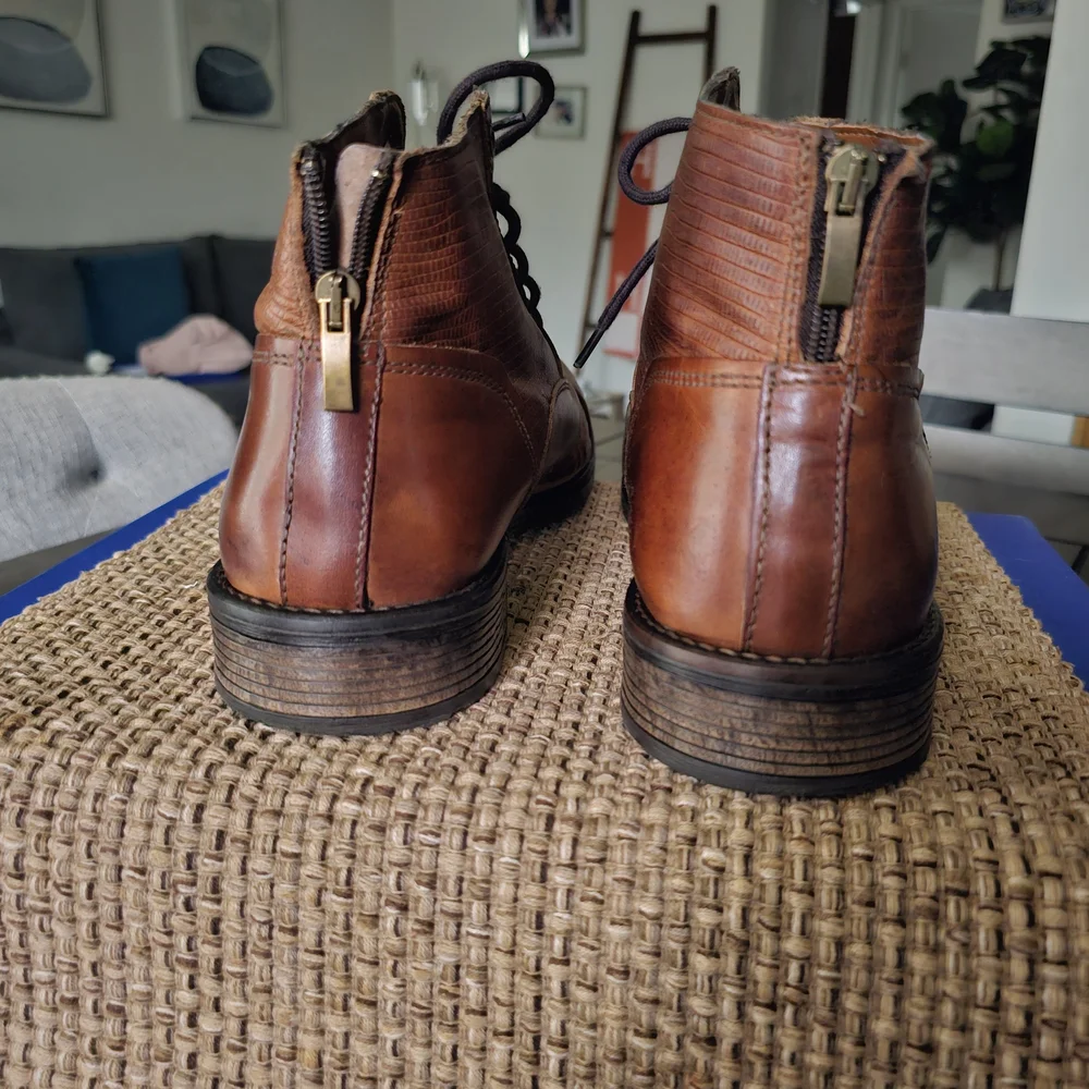 Aldo Men's Tan Leather Lace-Up Boots
